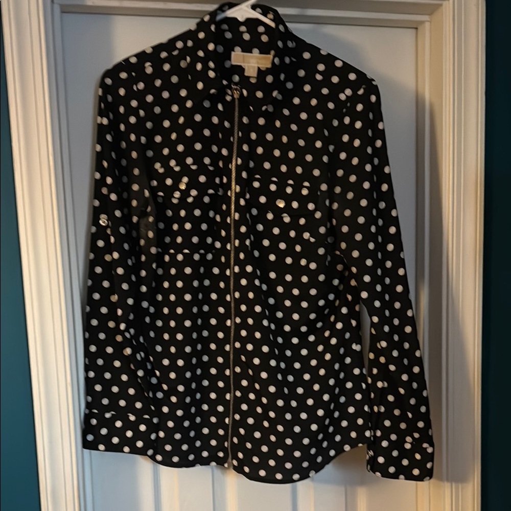 Michael Kors Black Polka Dot Shirt